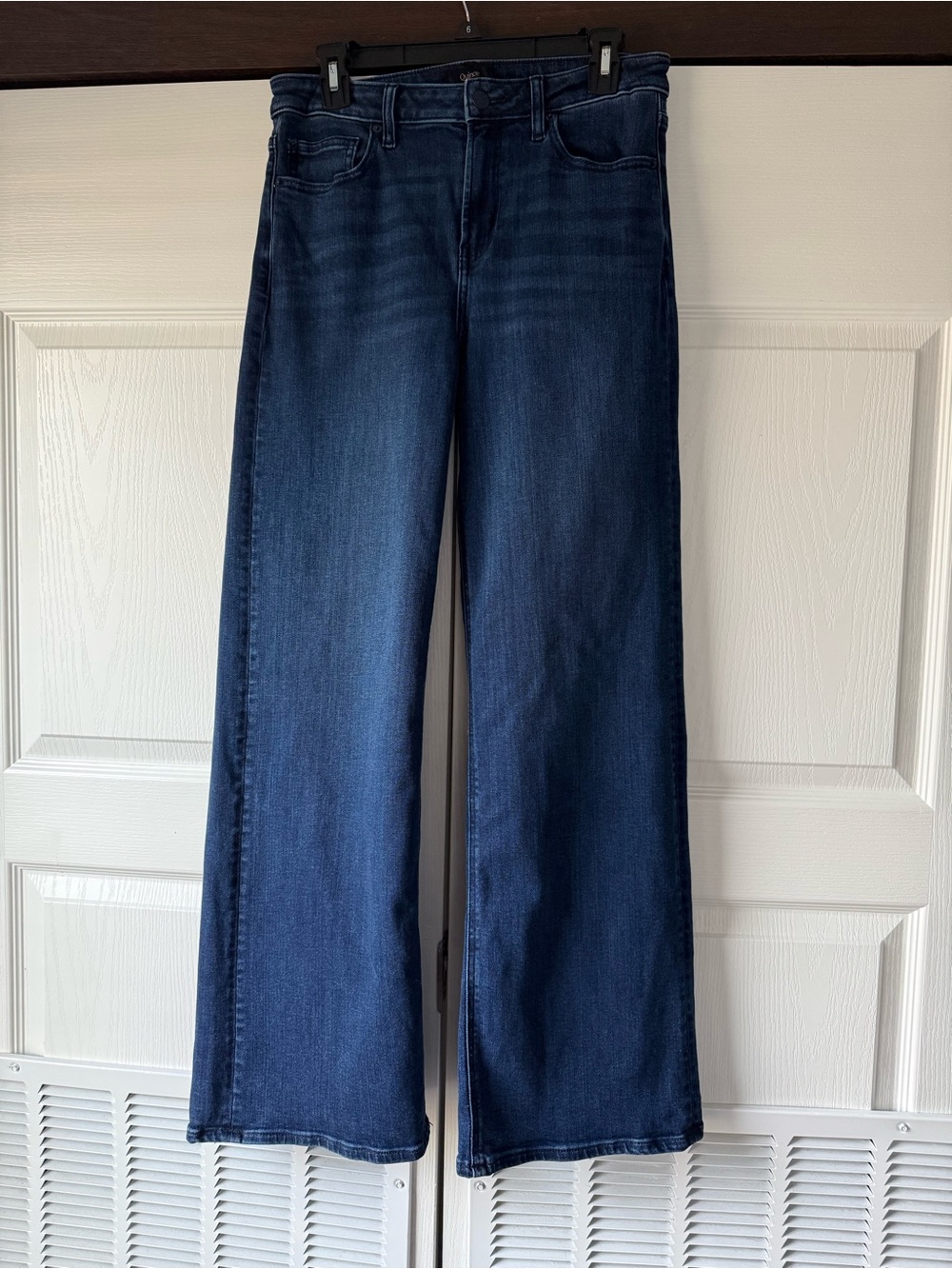 Quince Bella Stretch Wide Leg Jean Deep Sea Blue Womens Size 29/32